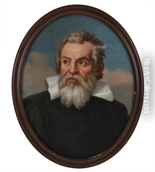 Galileo (after Justus Sustermans) Oil Painting - Joaquin Ramirez