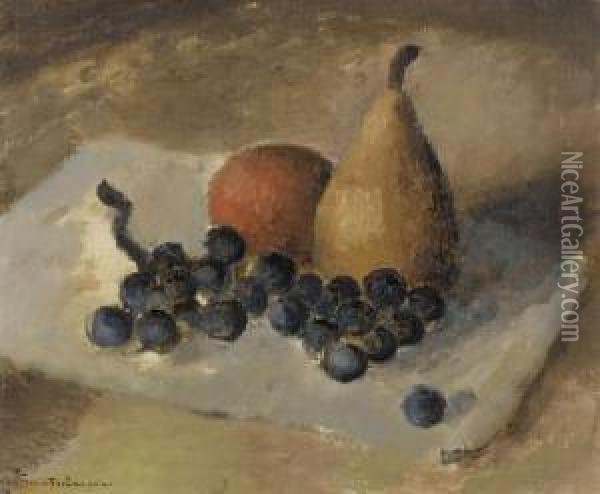 Still Life With Fruits. Oil Painting - Johann Wilhelm Von Tscharner