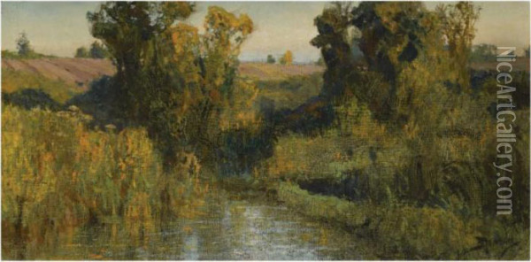 River Landscape Oil Painting - Vasily Polenov