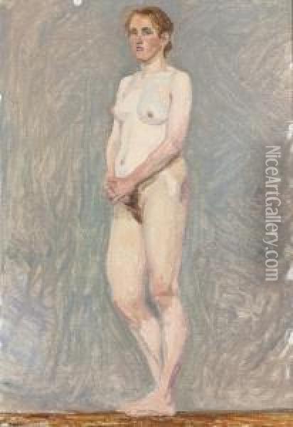 Stehender Weiblicher Akt. Oil Painting - Sigismund Righini