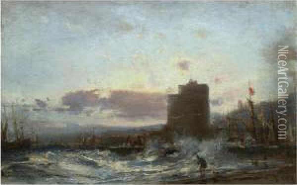 Harbour In Baku Oil Painting - Aleksei Petrovich Bogolyubov