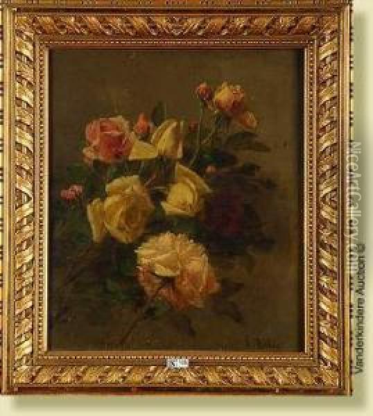 Bouquet De Roses Oil Painting - Jean-Baptiste Robie