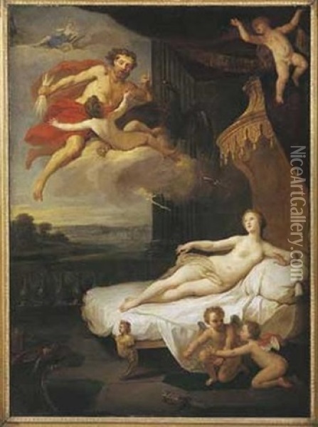 Jupiter Et Semele Oil Painting - Louis de Boulogne the Younger