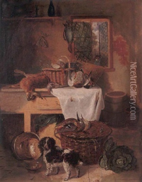 In The Kitchen Oil Painting - Edmund Bristow