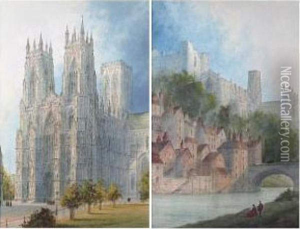 Durham Castle And Cathedral Oil Painting - Paul Braddon