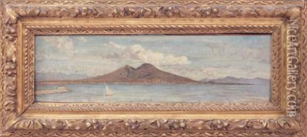 La Baie De Naples Et Le Vesuve Oil Painting - Jules-Elie Delaunay