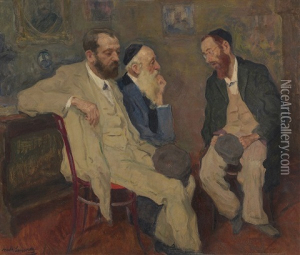 Philosophical Discussion Oil Painting - Arnold Borisovich Lakhovsky