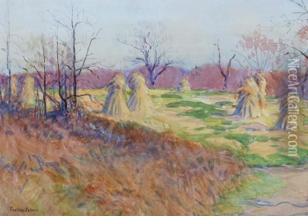 Haystacks Oil Painting - Pauline Lennards Palmer