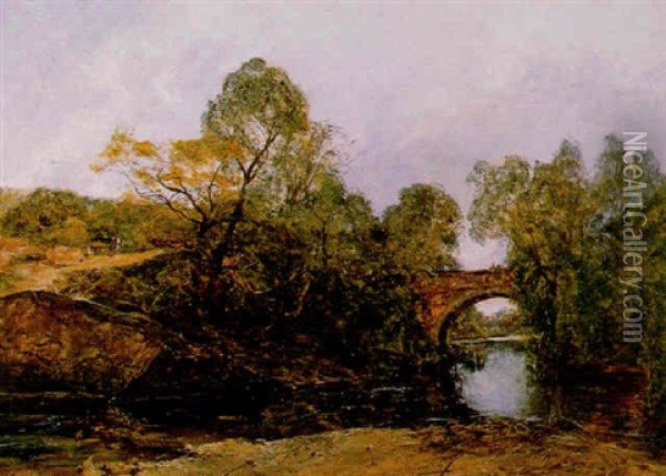 Vicar's Bridge On The Devon, Perthshire Oil Painting - Alexander Fraser the Younger