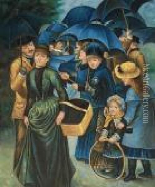 The Umbrellas Oil Painting - Pierre Auguste Renoir