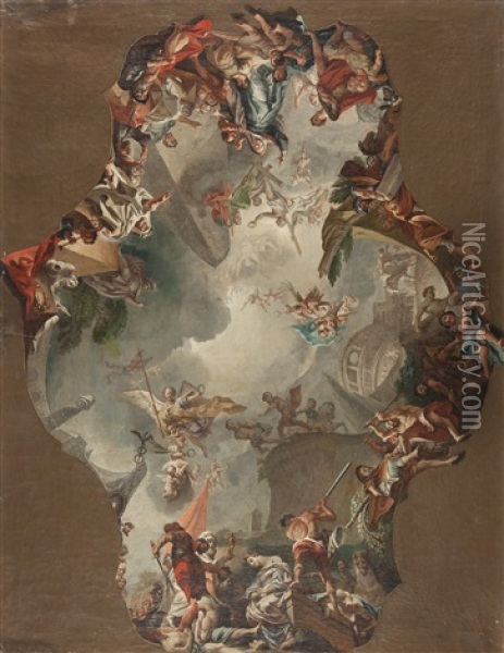 Martyrium Der Hl. Felicitas Und Ihrer Sieben Sohne In Rom Oil Painting - Johann Evangelist Holzer