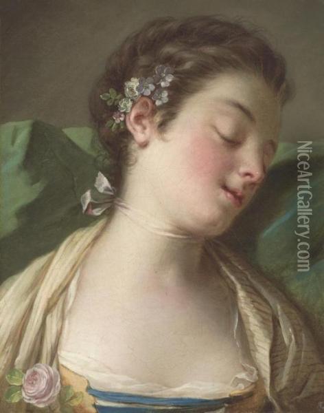 A Sleeping Lady Oil Painting - Francois Boucher
