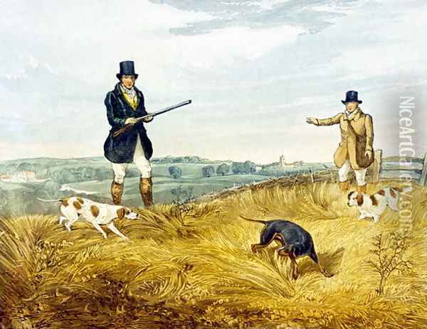 Gun and Loader, plate from 'Partridge Shooting' Oil Painting - Henry Thomas Alken
