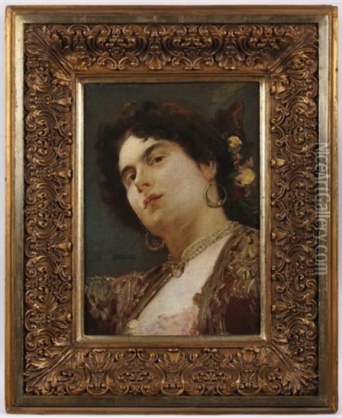 A Spanish Lady Oil Painting - Vaclav Brozik