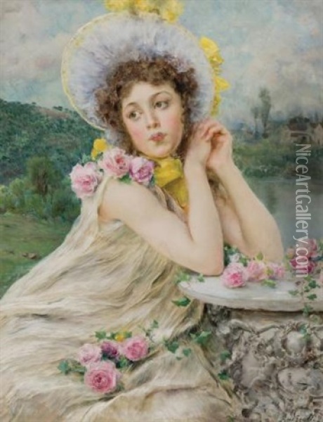 Lost In Thought Oil Painting - Federico Andreotti