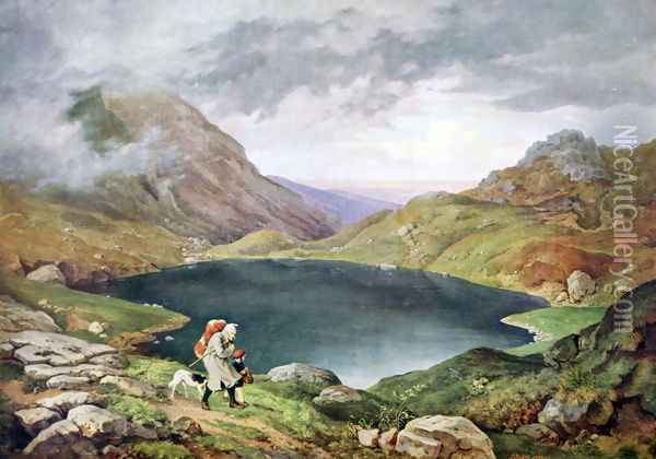 Pond in the Sudeten Mountains Oil Painting - Adrian Ludwig Richter