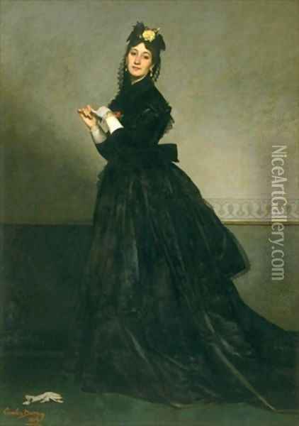 The Woman with the Glove Oil Painting - Charles Emile Auguste Carolus-Duran
