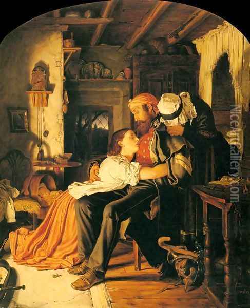 'Home' The Return from the Crimea Oil Painting - Sir Joseph Noel Paton