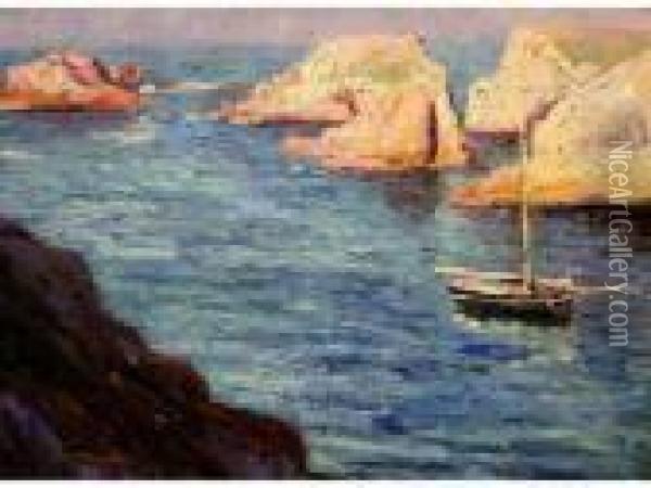 Bord De Mer Aux Environs De Marseille. Oil Painting - Pierre Dumont