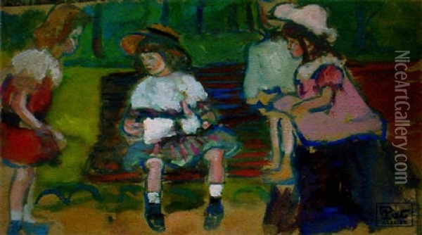 Enfants Au Jardin Oil Painting - Fernand Piet