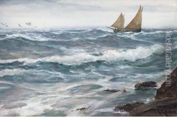 The Rolling Sea Oil Painting - Charles Napier Hemy