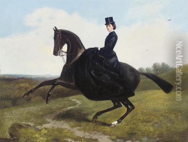A Morning Ride Oil Painting - Robert Nightingale