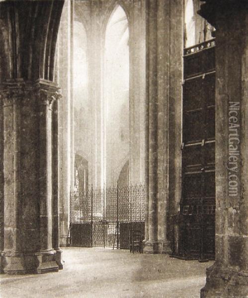 Height And Light In Bourges Cathedral Oil Painting - Frederick Henry Evans