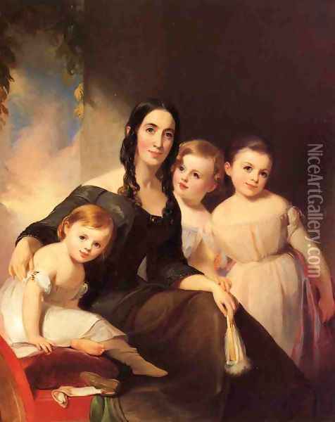 Portrait of Mrs. James Robb and Her Three Children Oil Painting - Thomas Sully