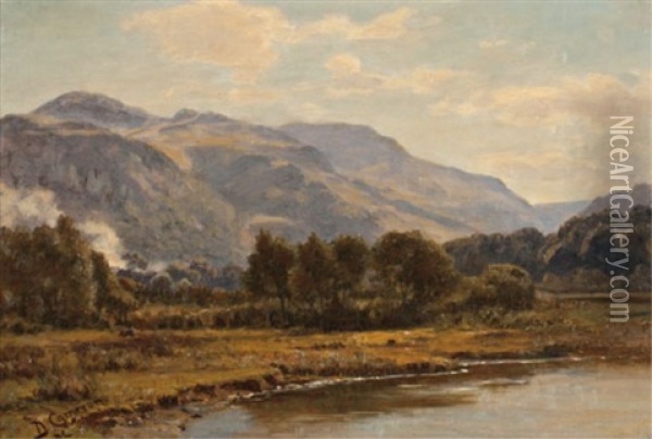 The River Derwent And The Side Of Ben Venue (2 Works) Oil Painting - Duncan Cameron