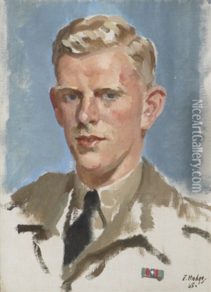Portrait Of Joe Sherwood Oil Painting - Francis Edwin Hodge
