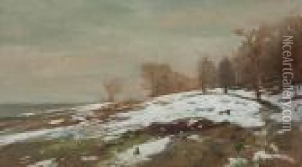 Landschaft Mit Schneeschmelze Oil Painting - Christian Johann Kroner