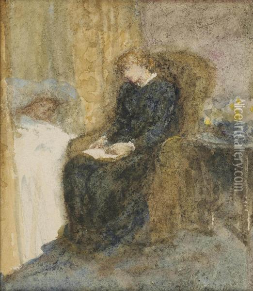 Study For 'the Convalescent' Oil Painting - Helen Mary Elizabeth Allingham