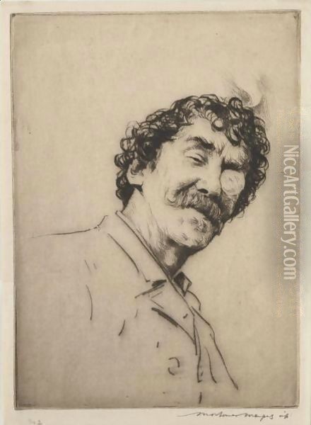 Portrait Of Whistler Oil Painting - Mortimer Ludington Menpes