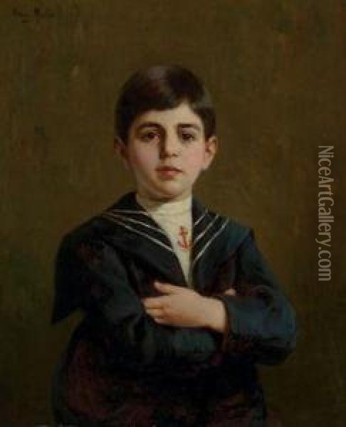 Portrait Of A Boy Oil Painting - Gustave Henry Mosler
