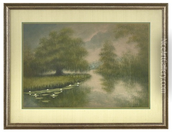 Dawn Over The Lily Pond Oil Painting - Alexander John Drysdale