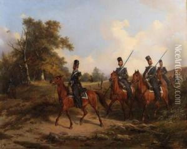 The Life-guards Atamanskii Cossack Regiment On Manoeuvres Oil Painting - Karl Friedrich Schulz