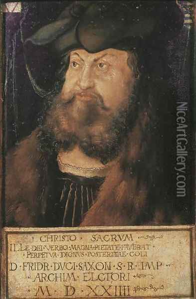 Portrait of Frederick the Wise, Elector of Saxony Oil Painting - Lucas The Elder Cranach