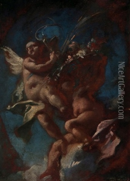 Allegory Of Plenty (autumn) Oil Painting - Carlo Innocenzo Carlone