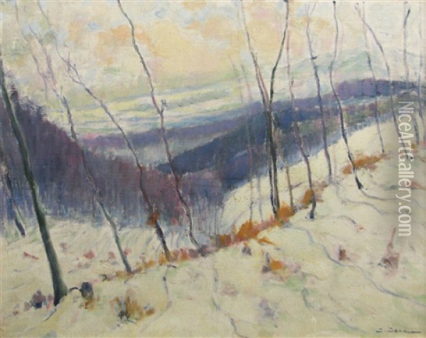 Winter Landscape Oil Painting - Joan Isac