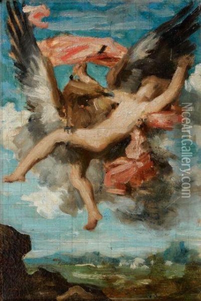 L'enlevement De Ganymede Oil Painting - Gabriel Joseph Marie Augustin Ferrier