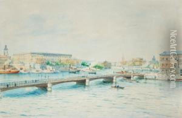 View Of The Royal Palace And The National Gallery Oil Painting - Anna Palm De Rosa