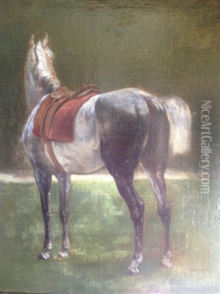 Cheval Gris Scelle Oil Painting - Louis Charles Bombled