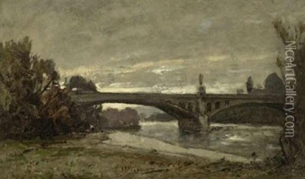 Isarbrucke Oil Painting - Ludwig Willroider