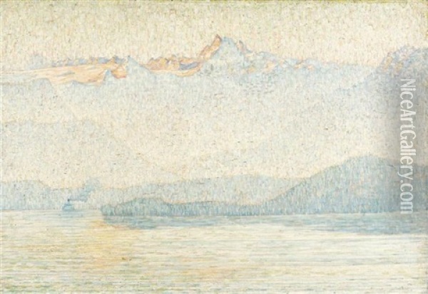 Lac En Montagne Oil Painting - Charles Angrand