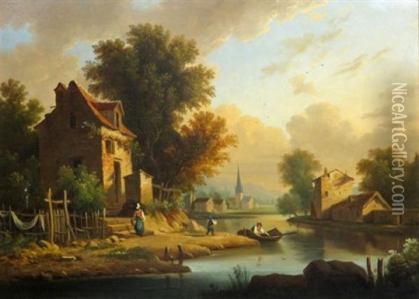 Dutch Landscape Oil Painting - Philip James de Loutherbourg