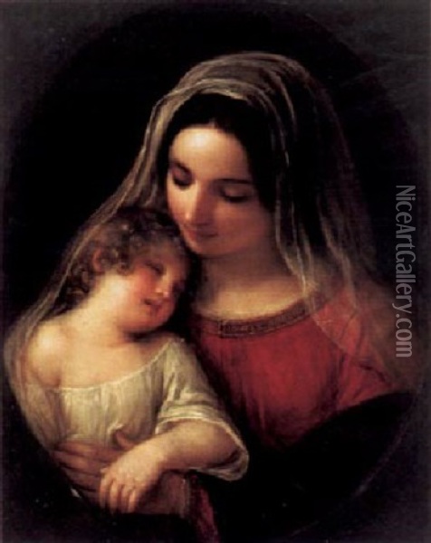 Madonna Mit Schlafendem Jesusknaben Oil Painting - Natale Schiavoni