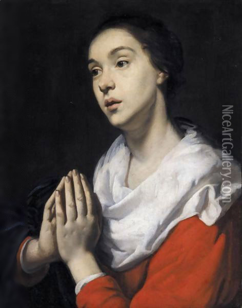 The Virgin At Prayer Oil Painting - Jacob Cornelisz Van Oostsanen