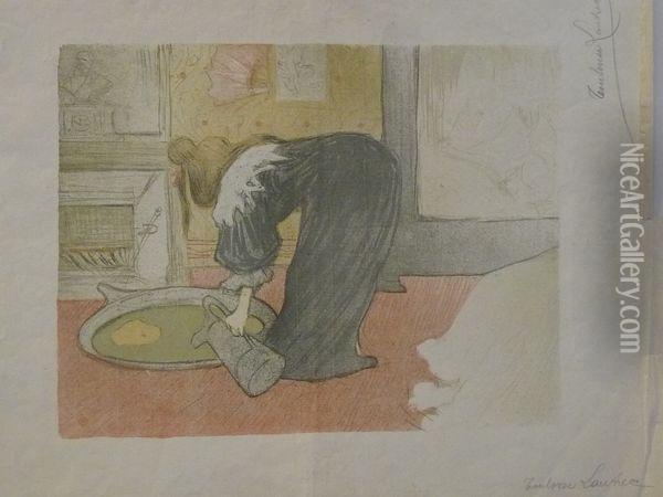 Elles, Femmes Au Tub Oil Painting - Henri De Toulouse-Lautrec