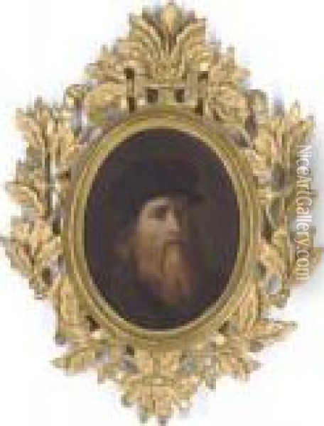 Self-portrait Of The Artist; And Self-portrait Of The Artist Oil Painting - Leonardo Da Vinci