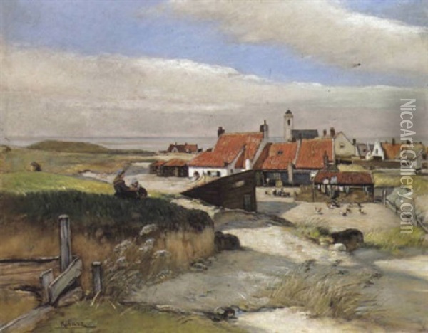 Dunenlandschaft Bei Katwijk An Zee Oil Painting - Rudolf Ribarz